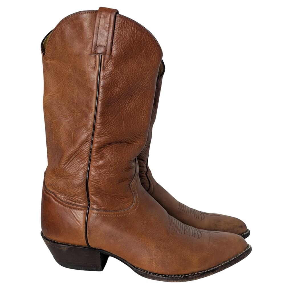 Tony Lama Men's Ol' Buck Tan Cowboy Boots 10.5D Style 6152 Vintage